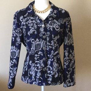 Chico’s Blue, Black and Silver Jacket